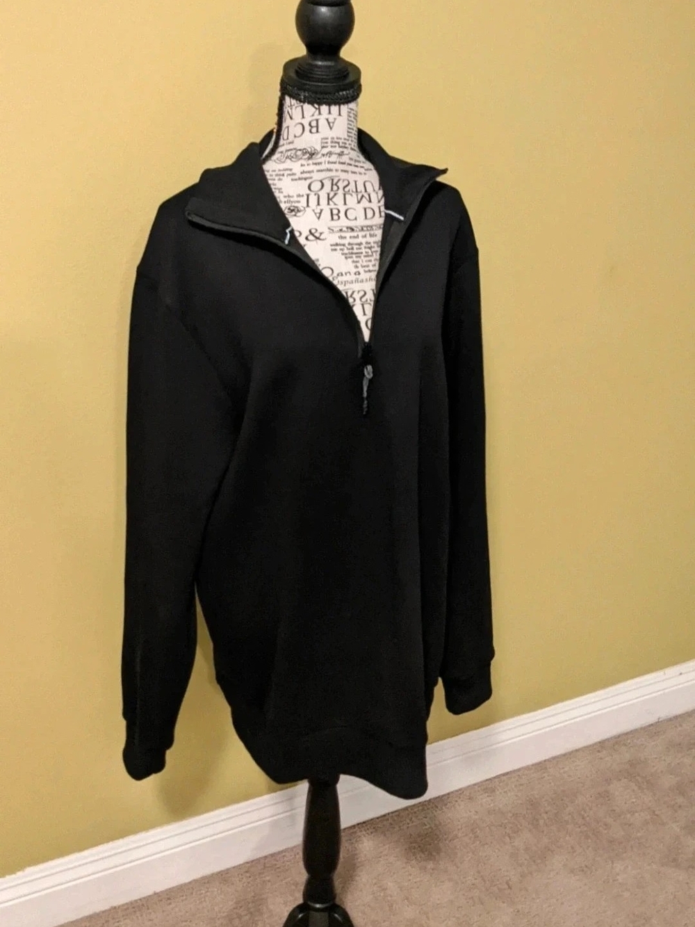 Black Quarter-Zip Sweatshirt